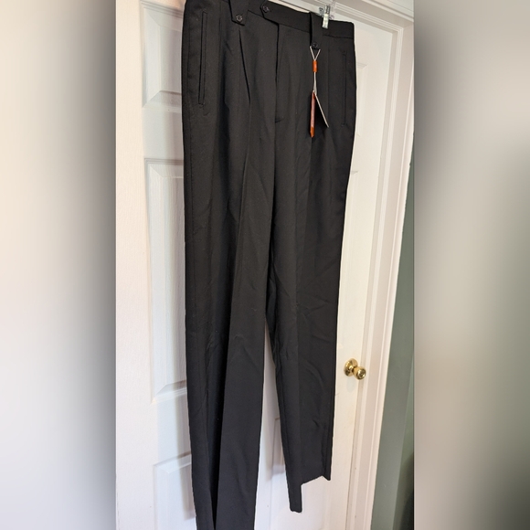 Veronesi Italy NWT Men's Black 100% Wool Wide Leg Palermo Pants Size 38 Unhemmed - Picture 5 of 16